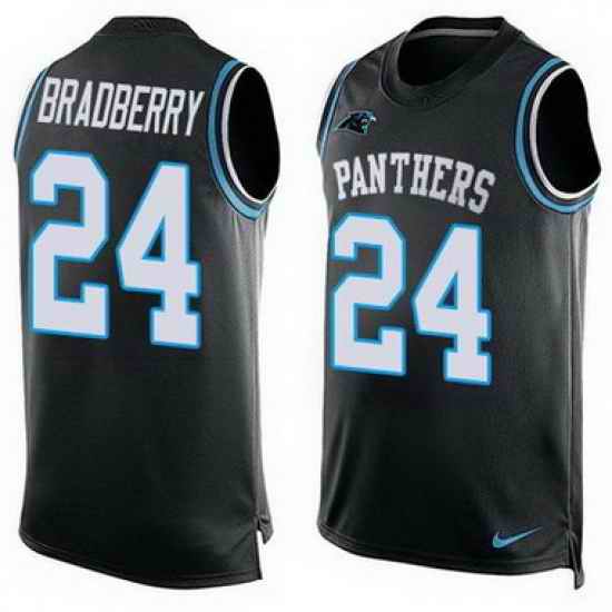 Nike Panthers #24 James Bradberry Black Team Color Mens Stitched NFL Limited Tank Top Jersey